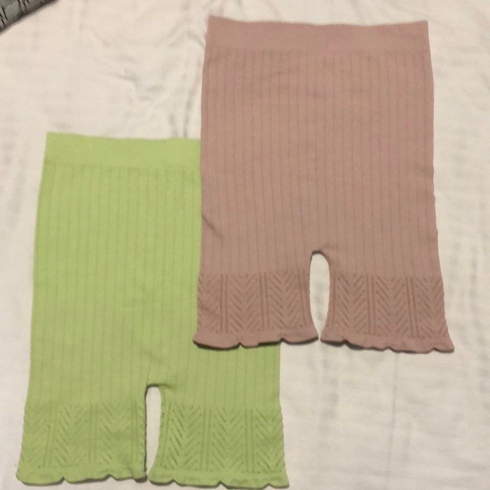 Free People Intimately free seamless ribbed biker shorty shorts in Lime